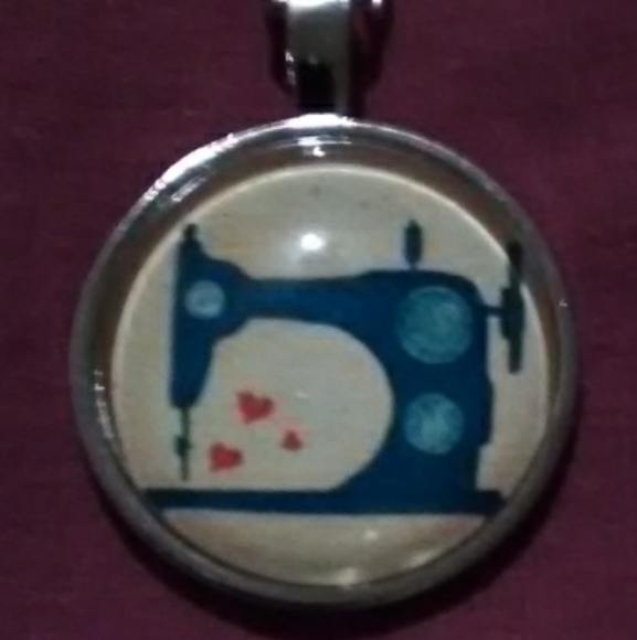 Jewelry - New, Sewing Machine Cabochon Necklace